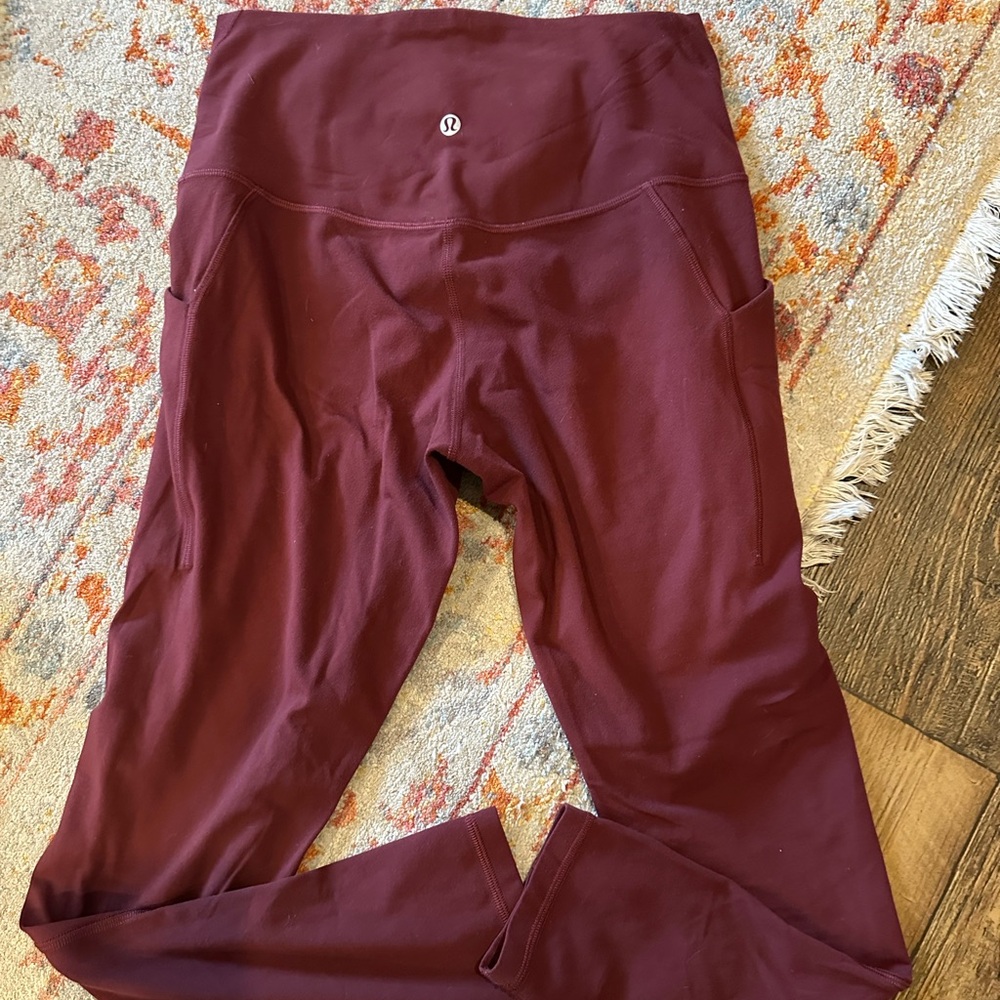 lululemon Align™ High-Rise Pant with Pockets 25" size 8 maroon